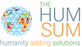 Colorful Humsum logo with artistic doodle design.