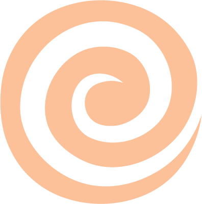 Here's a concise alt tag for the image: Peach and black spiral design