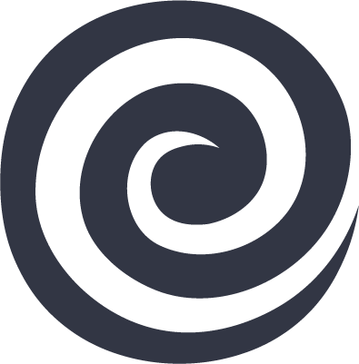 Dark grey spiral design element.