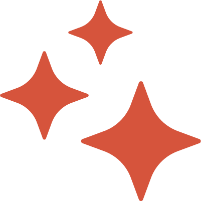 Here's an alt tag for the image: Three red sparkling stars.